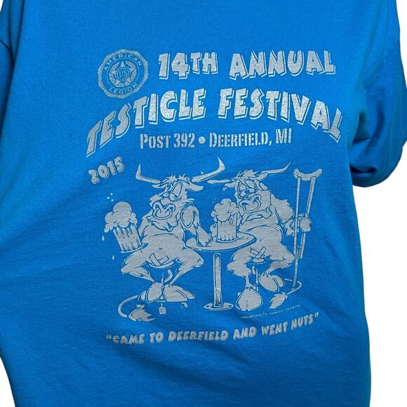 14th Annual Testicle Festival T-Shirt, Deerfield, MI, Size Large - Picture 6 of 11